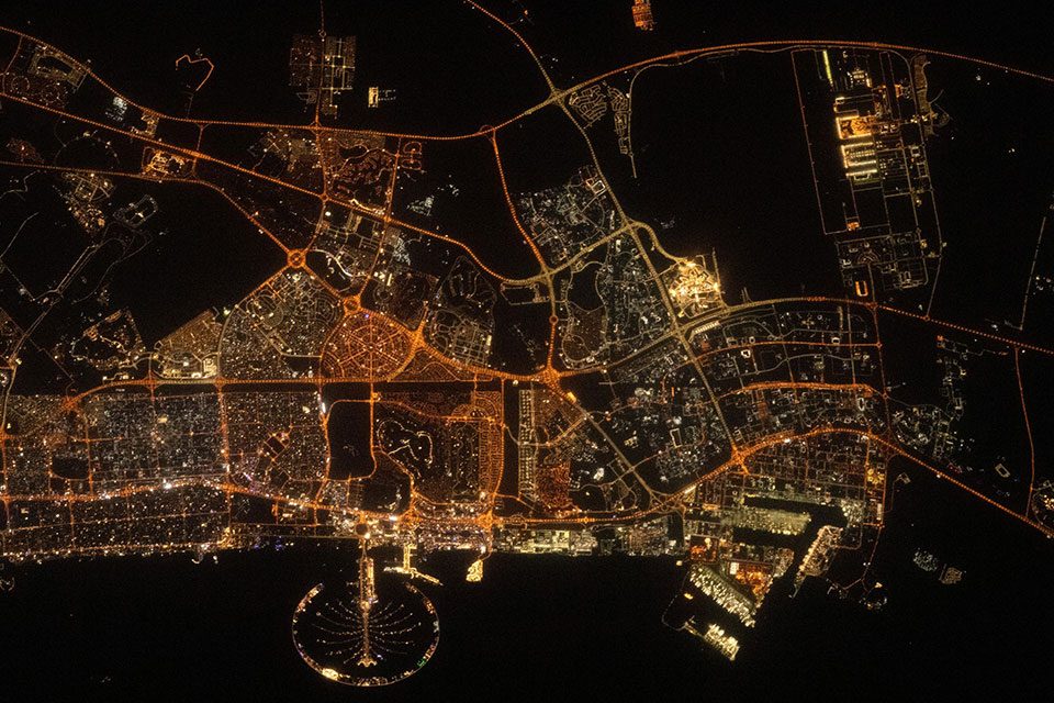 City Lights Dubai from ISS / Nasa